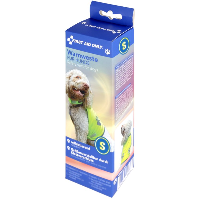 FIRST AID ONLY Veiligheidsvest voor honden met pootafdruk, geel, maat L